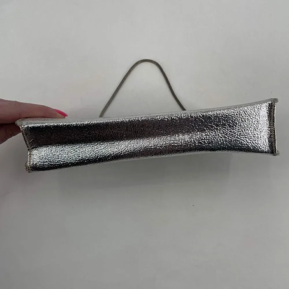 Vintage‎ Rulo Creations Women's Shimmer Clutch Handbag Evening Bag Silver Small